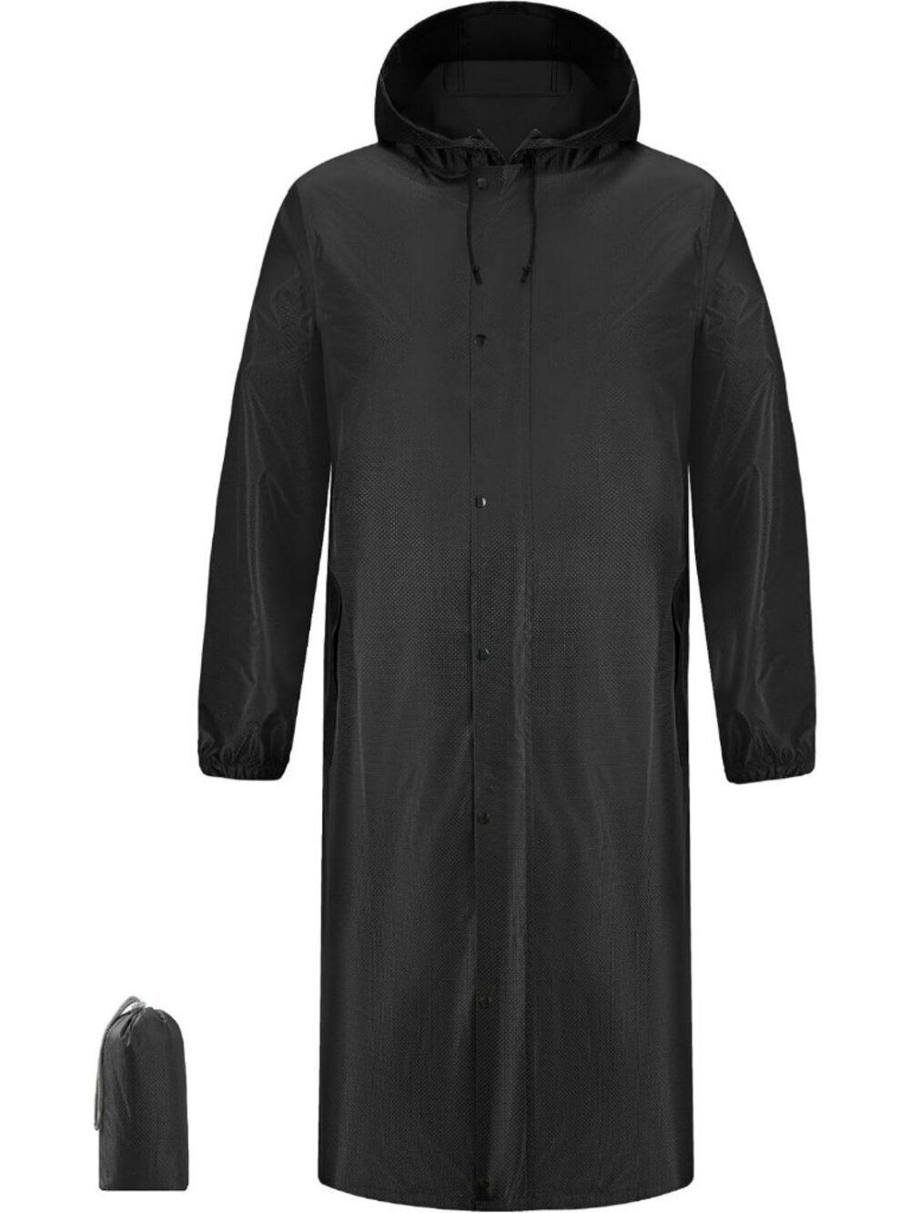 Lightweight Waterproof Hooded Raincoat for Men & Women | Packable, Knee-Length